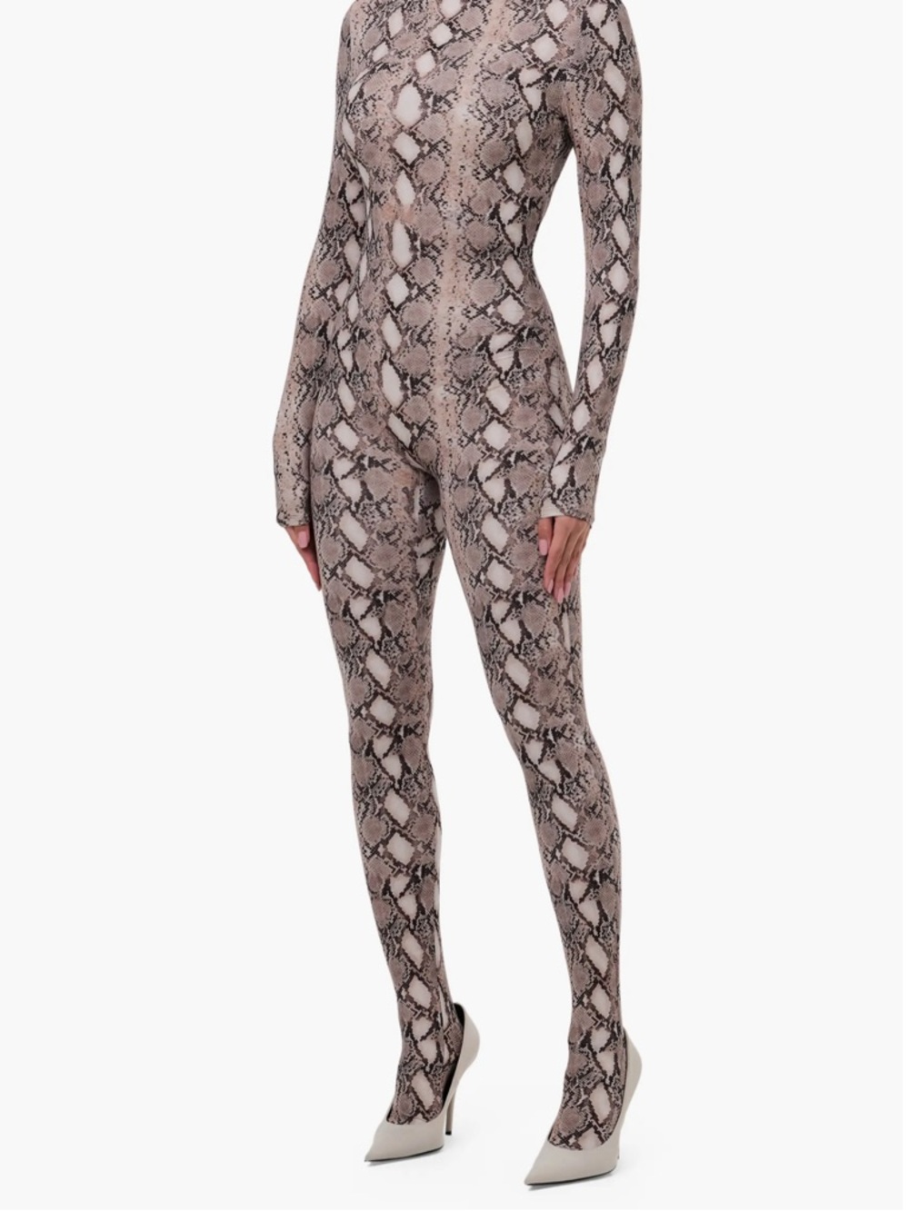 Naked wardrobe Snake animal Print Long Sleeve close toe Jumpsuit - Picture 6 of 7
